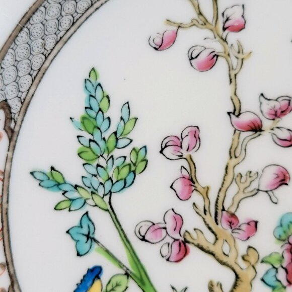 Antique Coalport Indian Tree LUNCHEON Plate, Multicolor Scalloped, c.1891-1920 - Picture 4 of 10